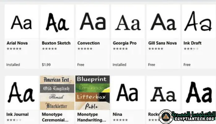 Download English fonts