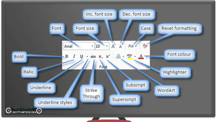 arabic ms word tools